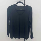 JJill Women's Size M Black Solid Long Sleeve Shirt