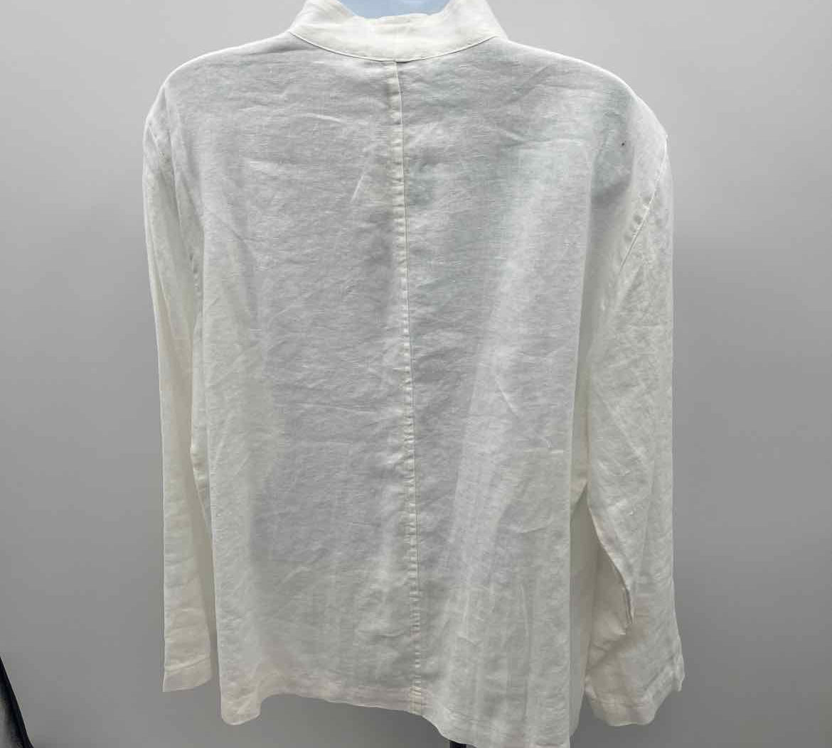Eileen Fisher Women's Size L White Textured Jacket