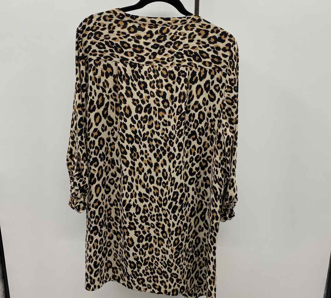 Chico's Women's Size L Brown Animal Print Tunic