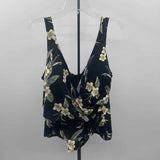 Lands End Women's Size 22W Black Floral Swimsuit - Separate