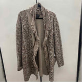 Nicole Miller Women's Size XL Brown Stripe Cardigan