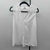 Nic + Zoe Women's Size M White Solid Sleeveless Shirt