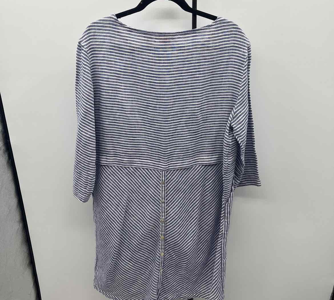 Isaac Mizrahi Women's Size 14 Blue Stripe Dress