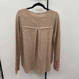 Doe & Rae Women's Size L Blush Heathered Long Sleeve Shirt