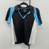 Izod Women's Size L Black Color Block Short Sleeve Shirt