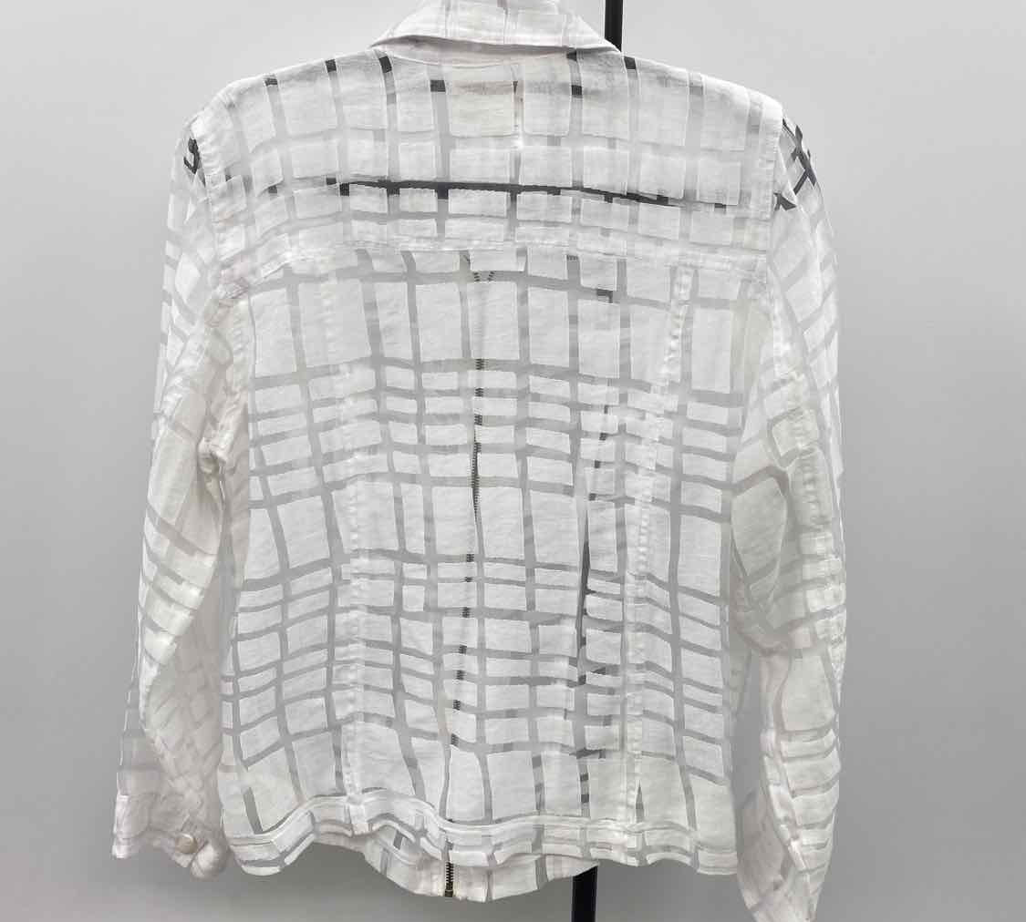 Coldwater Creek Women's Size 1X White Squares Jacket