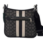 Back COACH Black & Gray Signature C Jacquard DEMPSEY FILE BAG Crossbody Purse