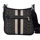 Back COACH Black & Gray Signature C Jacquard DEMPSEY FILE BAG Crossbody Purse