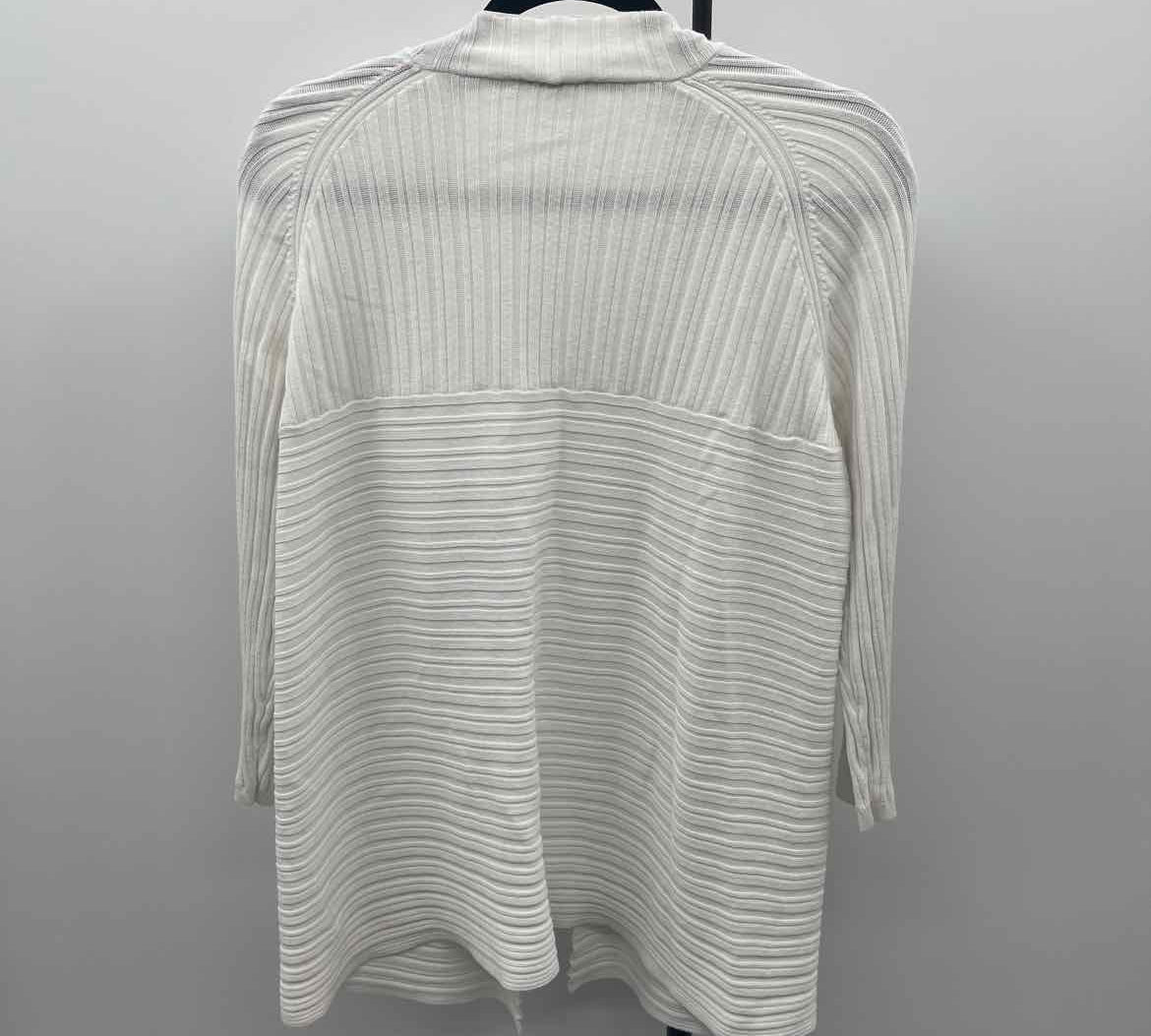 Talbots Women's Size XL White Ribbed Cardigan