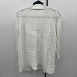 Talbots Women's Size XL White Ribbed Cardigan