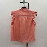 Elan Women's Size M Peach Solid Sleeveless Shirt