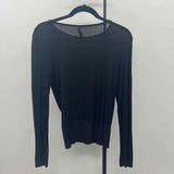 Elan Women's Size S Black Solid Long Sleeve Shirt