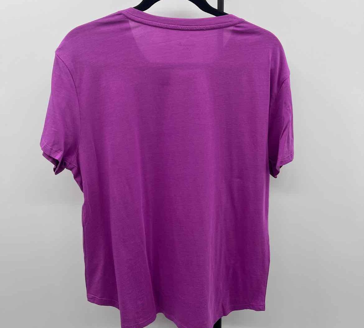 Reebok Women's Size L Purple Solid Short Sleeve Shirt