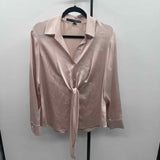 Ellen Tracy Women's Size L Pink Solid Long Sleeve Shirt