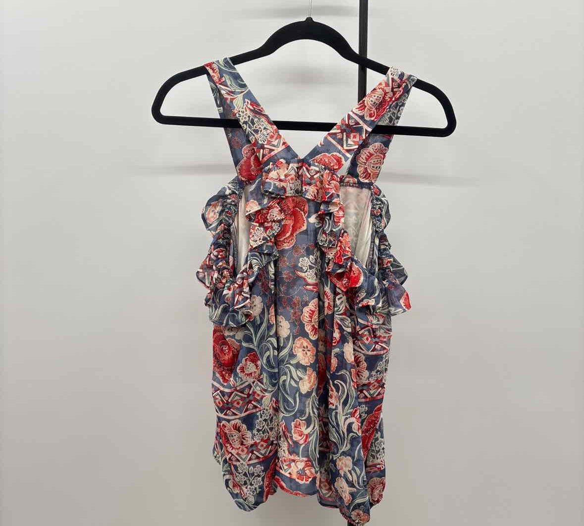 Cato Women's Size L Blue Floral Long Sleeve Shirt