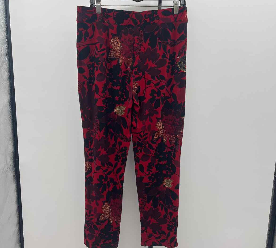 Chico's Women's Size 8 Red Floral Pants