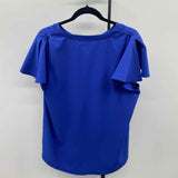 Chico's Women's Size S Blue Solid Short Sleeve Shirt
