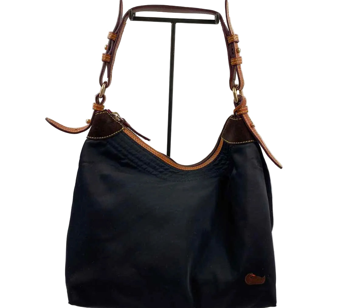 DOONEY & BOURKE Black Nylon & Leather ERICA HOBO Shoulder Bag Purse
