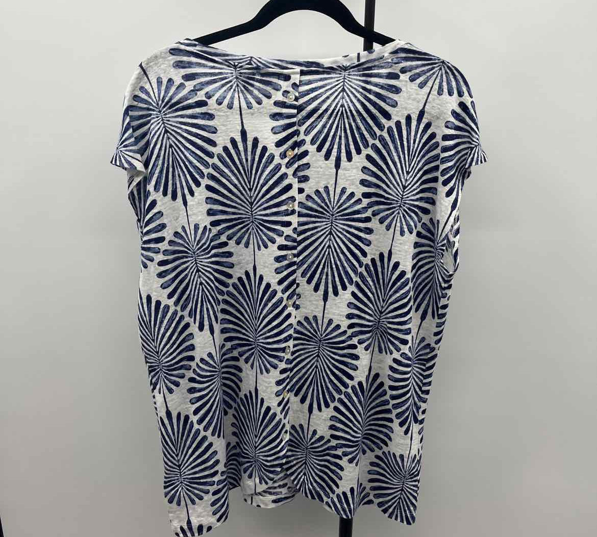 Joie Women's Size XL Blue Flag Short Sleeve Shirt