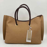 NWT CALIN Brown Double Woven Handled Tote Bag Purse