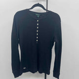 Ralph Lauren Women's Size XL Black Ribbed Long Sleeve Shirt