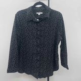 Chico's Women's Size L Black dotted Long Sleeve Shirt