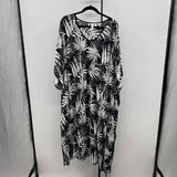 Joyspun Women's Size 3X Black Leaf Coverup