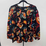 Chico's Women's Size XL Black Paisley Long Sleeve Shirt
