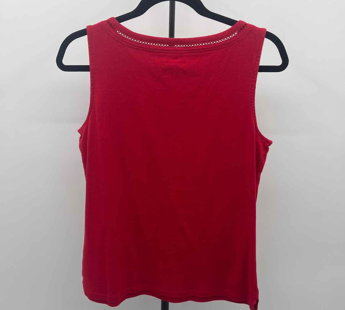 Talbots Women's Size L Red Solid Sleeveless Shirt