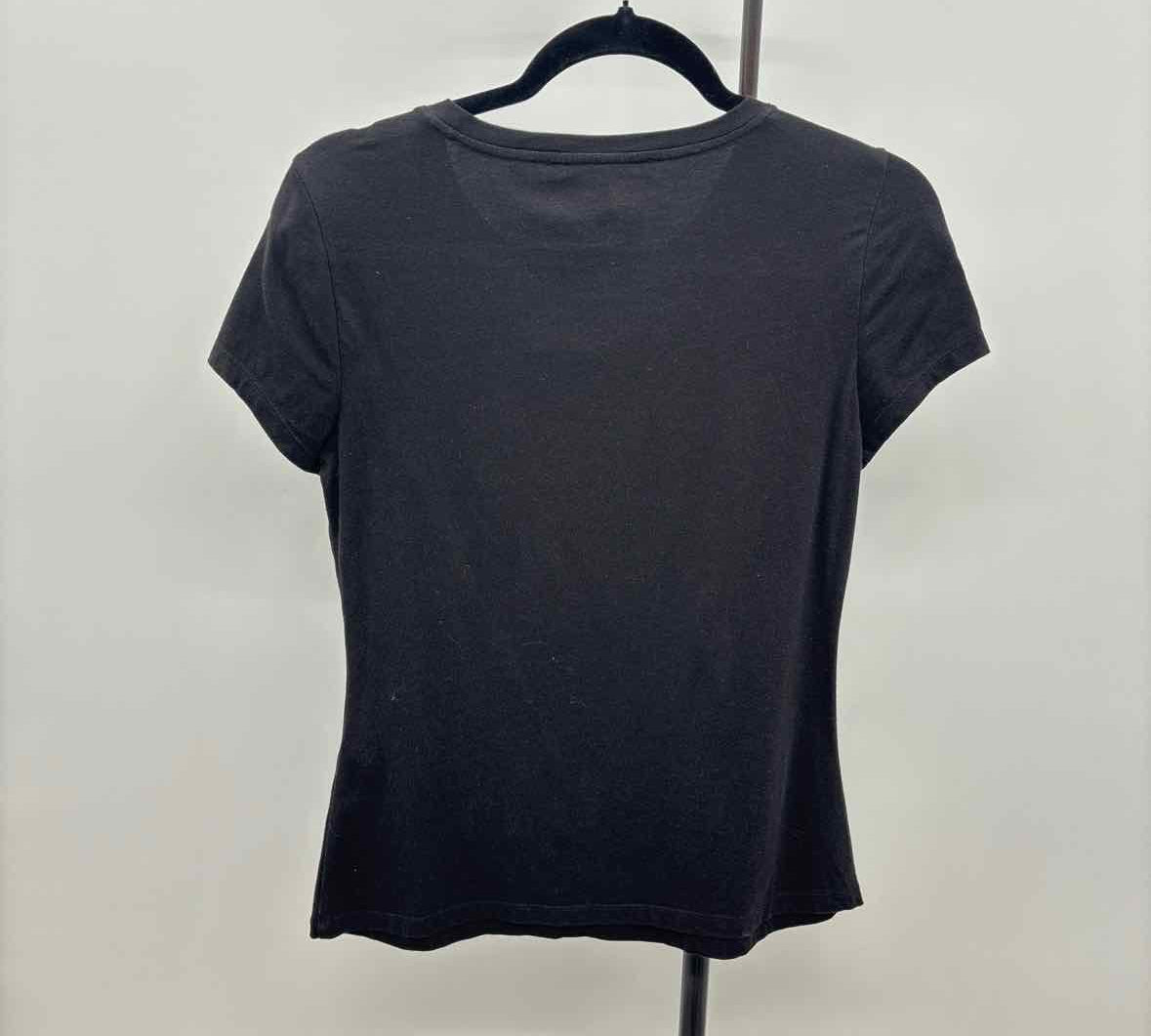 White House Black Market Women's Size XS Black Floral Short Sleeve Shirt