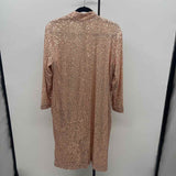 Anthropologie Women's Size MP Rose Gold Sequins Cardigan