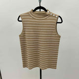 Talbots Women's Size M Gold Stripe Tank