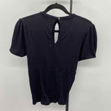 Free People Women's M Black Solid Short Sleeve Shirt