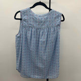 Loft Women's Size L Blue dotted Sleeveless Shirt