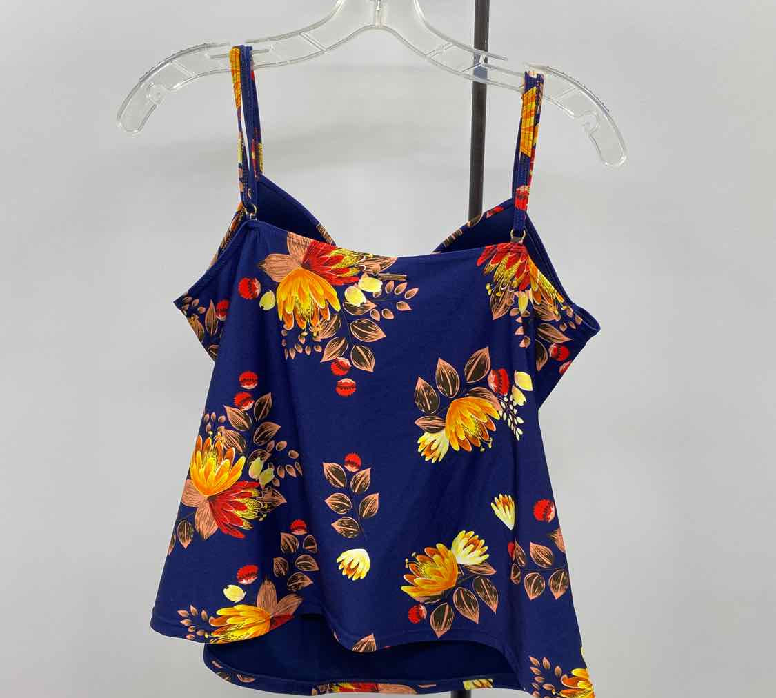 Nine West Women's Size XL Navy Floral Swimsuit - Separate