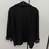 Skies Are Blue Women's Size 2X Black Solid Jacket