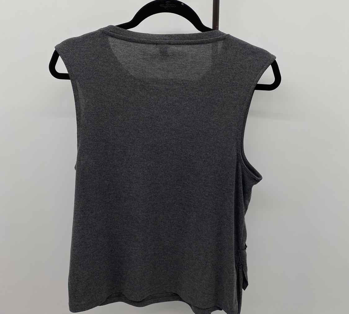 J Crew Women's Size L Charcoal Solid Sleeveless Shirt