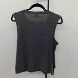 J Crew Women's Size L Charcoal Solid Sleeveless Shirt