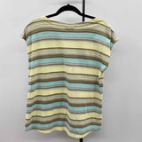 JJill Women's Size M Yellow Stripe Short Sleeve Shirt