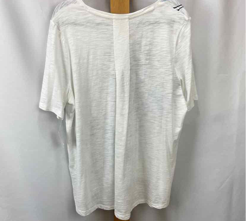 Chicos Women's Size XL White Floral Short Sleeve Shirt