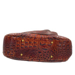 Bottom BRAHMIN Pecan Melbourne Brown Croc-Embossed COLLETTE Handled Shoulder Bag Purse