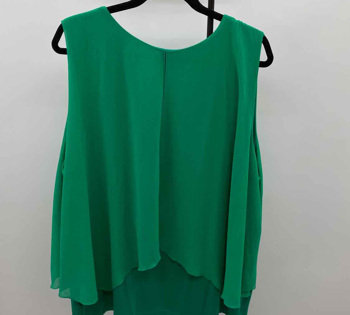 Soft Surroundings Women's Size 2X Green Solid Sleeveless Shirt