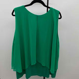 Soft Surroundings Women's Size 2X Green Solid Sleeveless Shirt