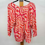 Chico's Women's Size XL Orange Tie Dye Long Sleeve Shirt