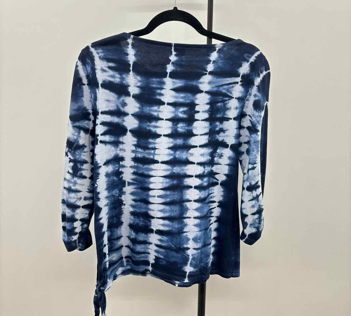 Chico's Women's Size S Navy Tie Dye Long Sleeve Shirt