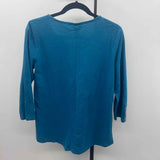 Chico's Women's Size M Blue Stripe Long Sleeve Shirt