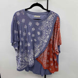 We the Free Junior's Size M Blue Bandana Short Sleeve Shirt