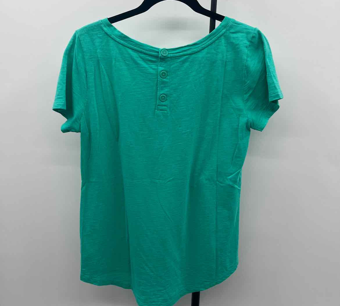 Talbots Women's Size S Green Solid Short Sleeve Shirt