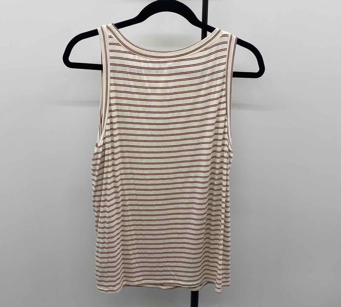 Green Envelope Women's Size XL Ivory Stripe Sleeveless Shirt