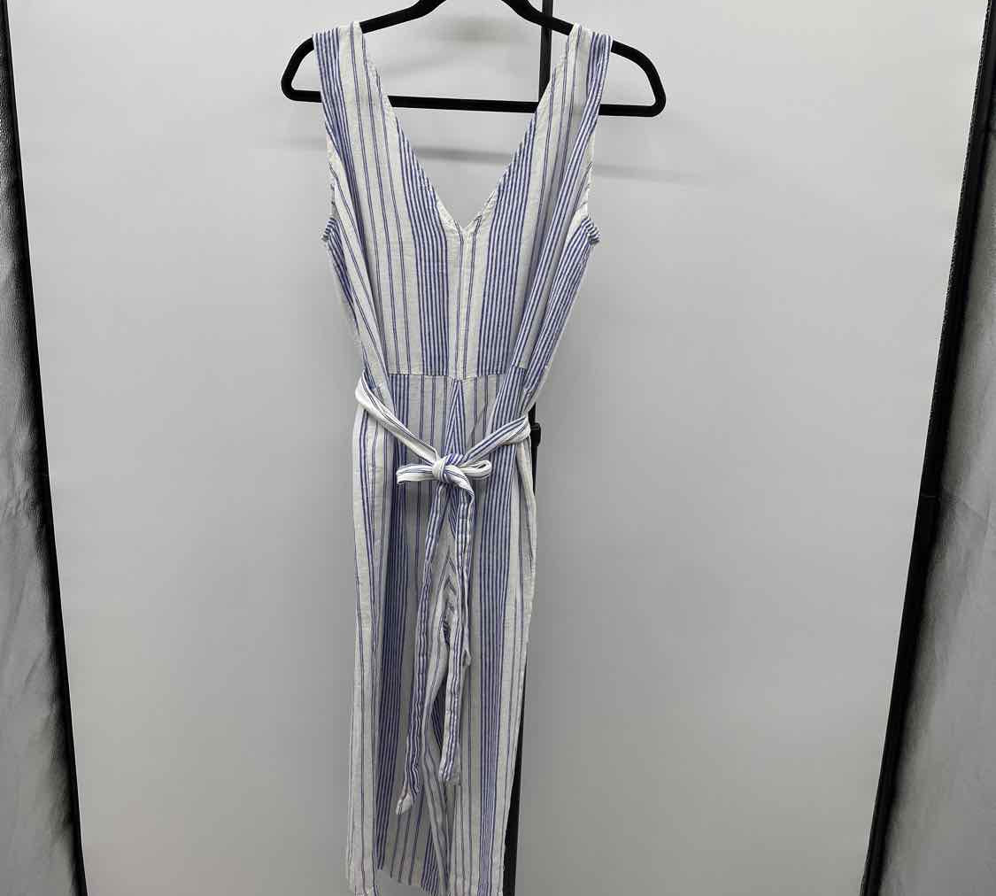 Gap Women's Size 10 Blue Stripe Jumper